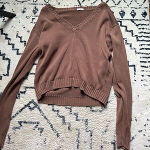 Brown Cropped Sweater- One Size Fits All